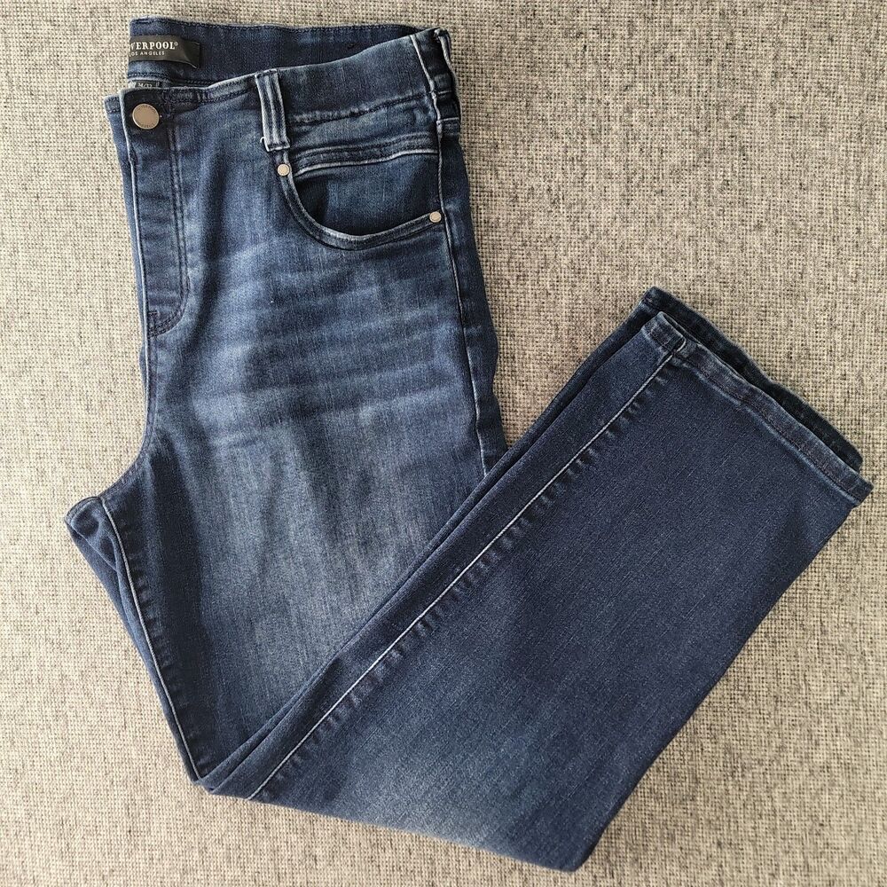 Liverpool Gia Glider Ankle Crop Jeans Womens 14 Pull On Blue Stretch